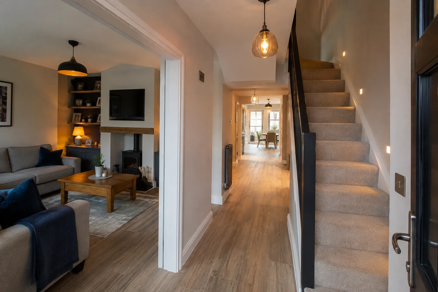 Freshly finished home interior following a representative full rewire.
